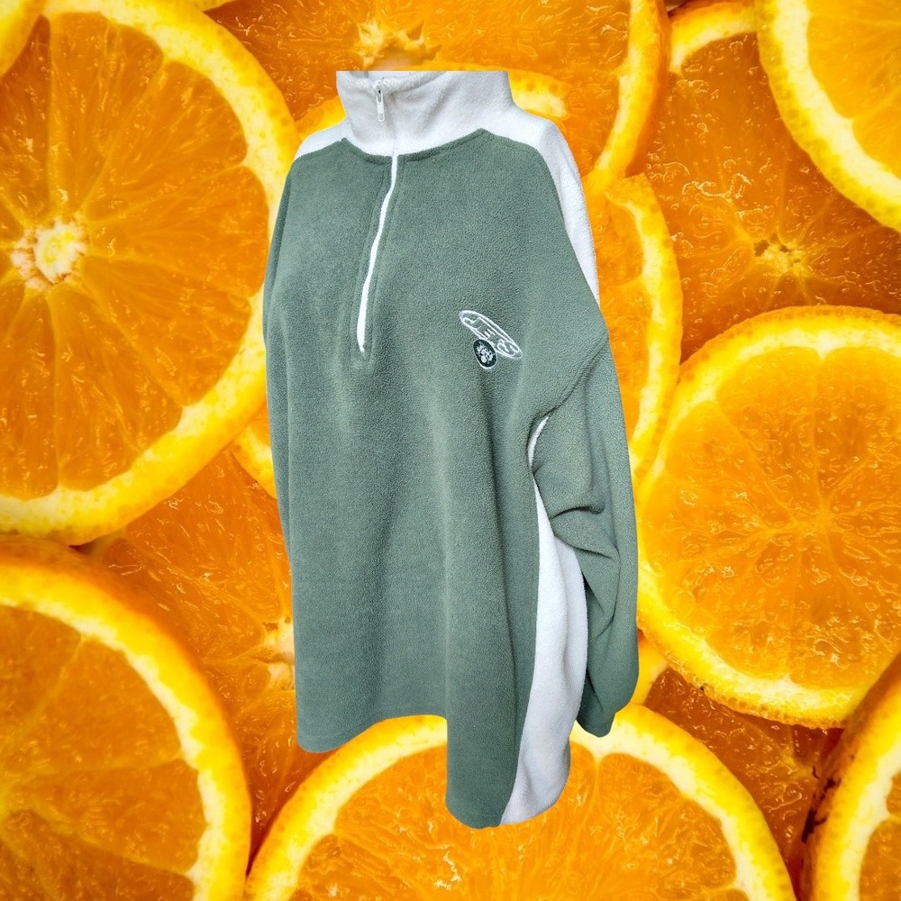 NFL Active New York Jets Fleece Pullover Sweatshirt XL Green‎ White 1998